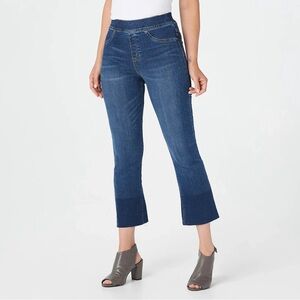 Spanx Cropped Flare Denim Pull On Cropped Jean Medium Wash‎ 2X Casual Minimalist